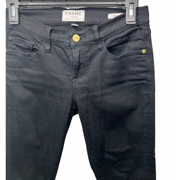 FRAME Le Skinny De Jeanne Womens Denim Black Skinny Jeans Size 26 - Picture 9 of 15